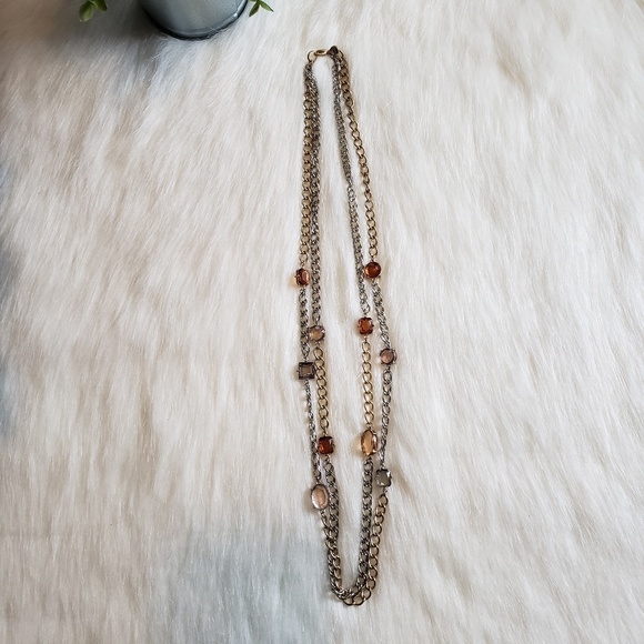 LOFT gold silver multi-strand necklace - Picture 3 of 6